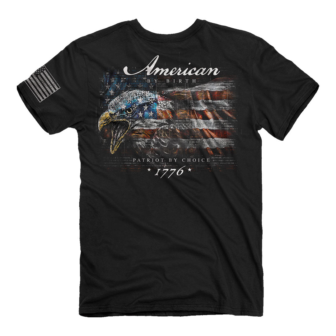 Buck wear eagle dotted shirt with american flag and american bald eagle. Patriotic shirt