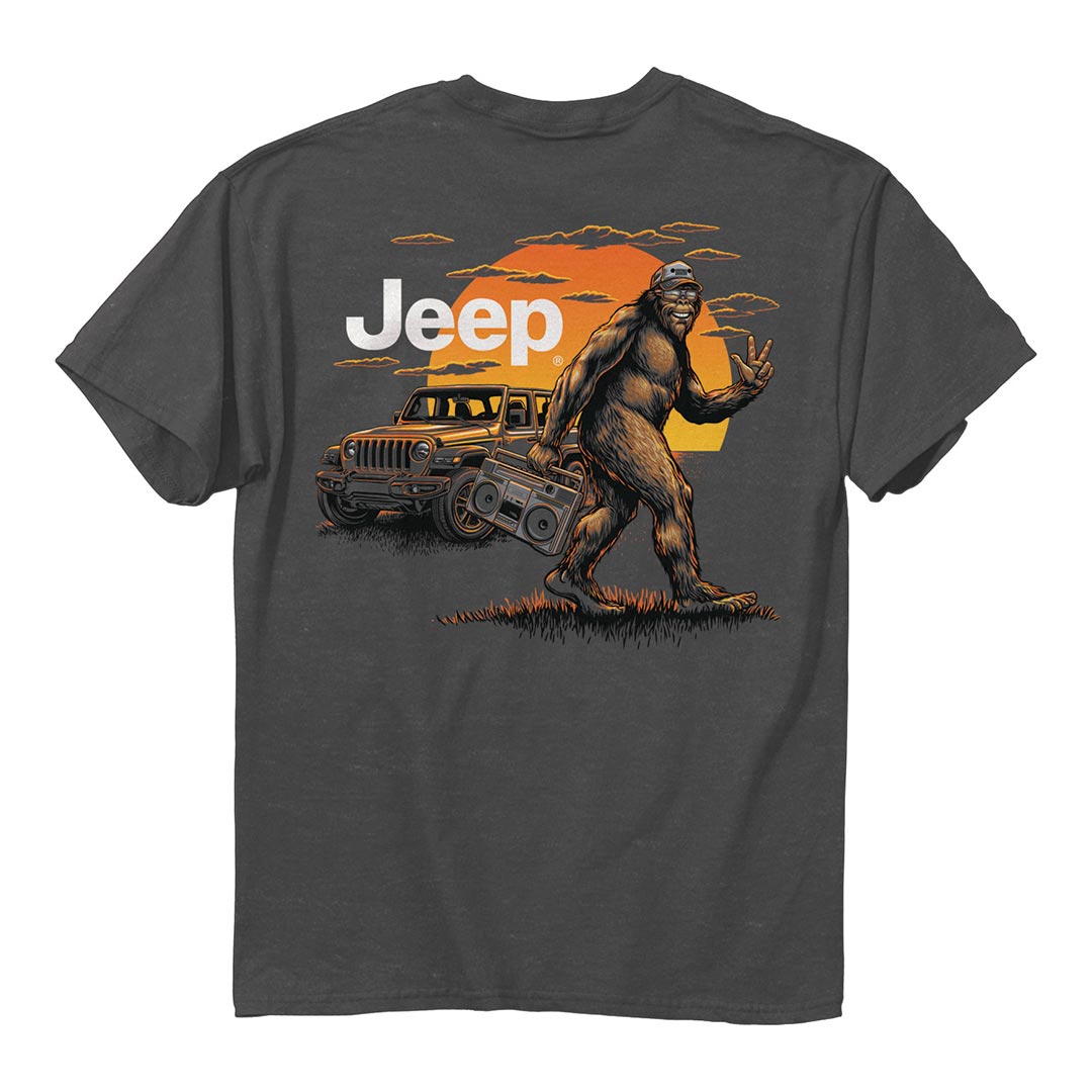 JEDCo Jeep Sasquatch with radio back printed tee