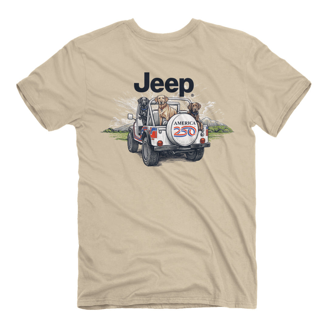 Back of theJeep x America 250 - Lab Trio T-Shirt