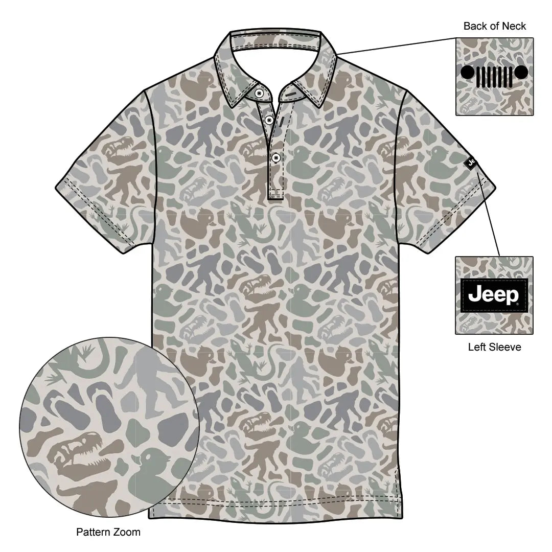 Detailed composition of the Jeep - Easter Egg Camo Polo