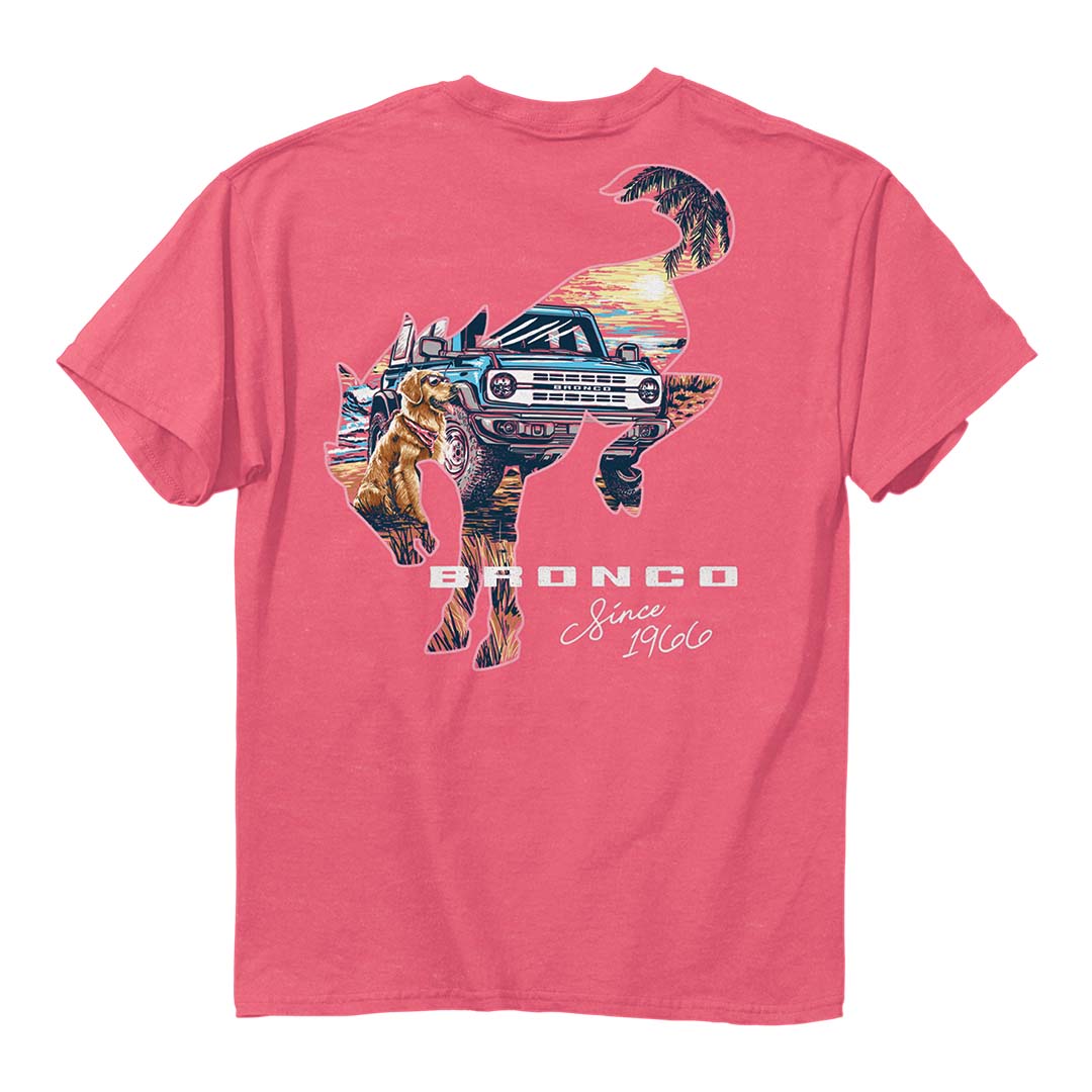Back of the Ford Bronco - Horse Dog T-Shirt