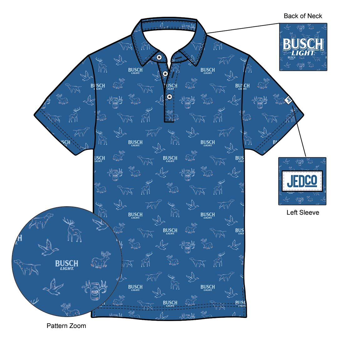 Detailed composition of the Busch Light - Repeat Teal Polo