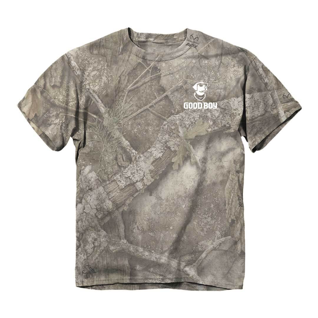 Front of the Good Boy - Camo Logo T-Shirt
