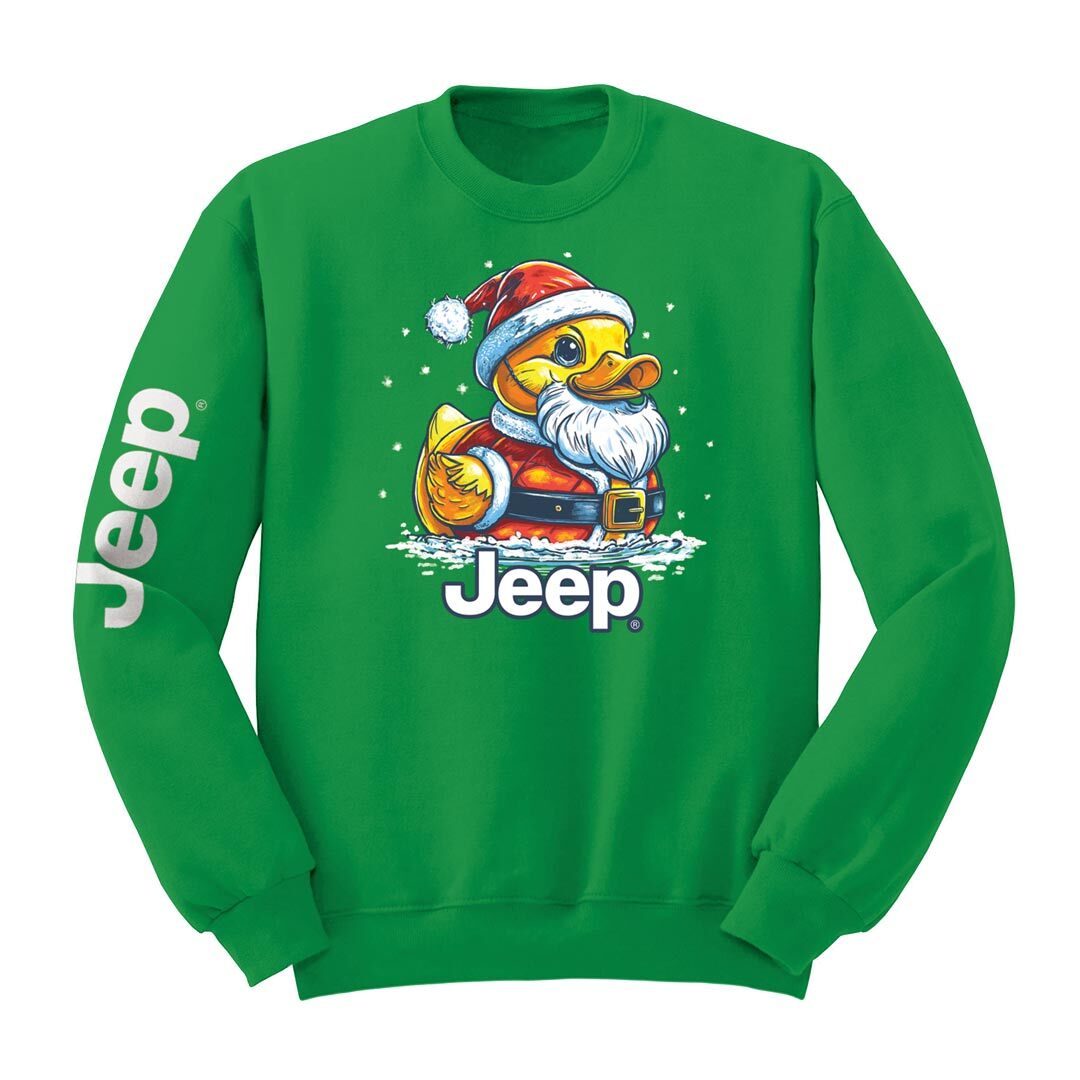 Front of the Jeep - Santa Duck Crew Sweatshirt