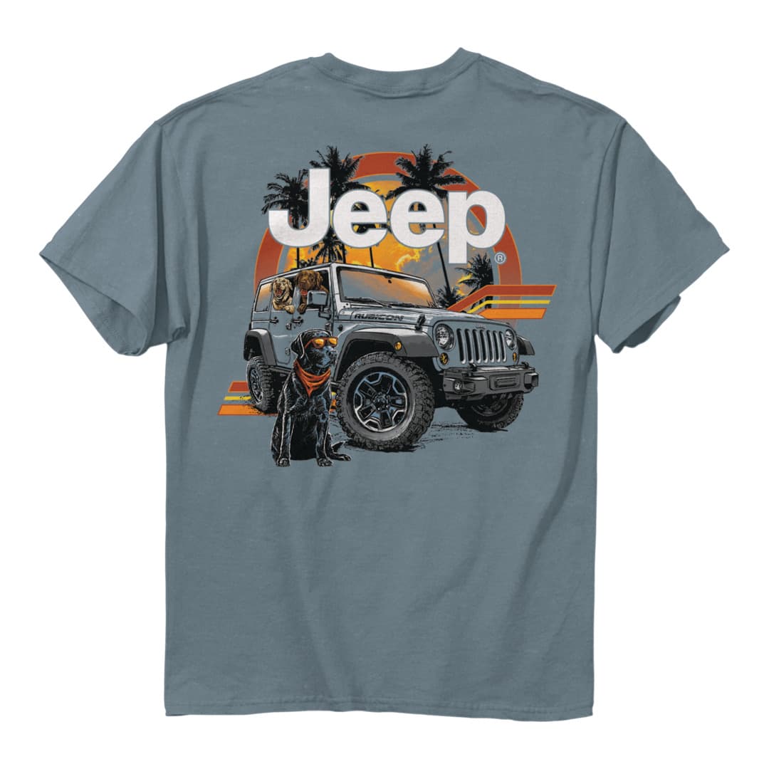 Back of the Jeep - Sunset Dogs T-Shirt
