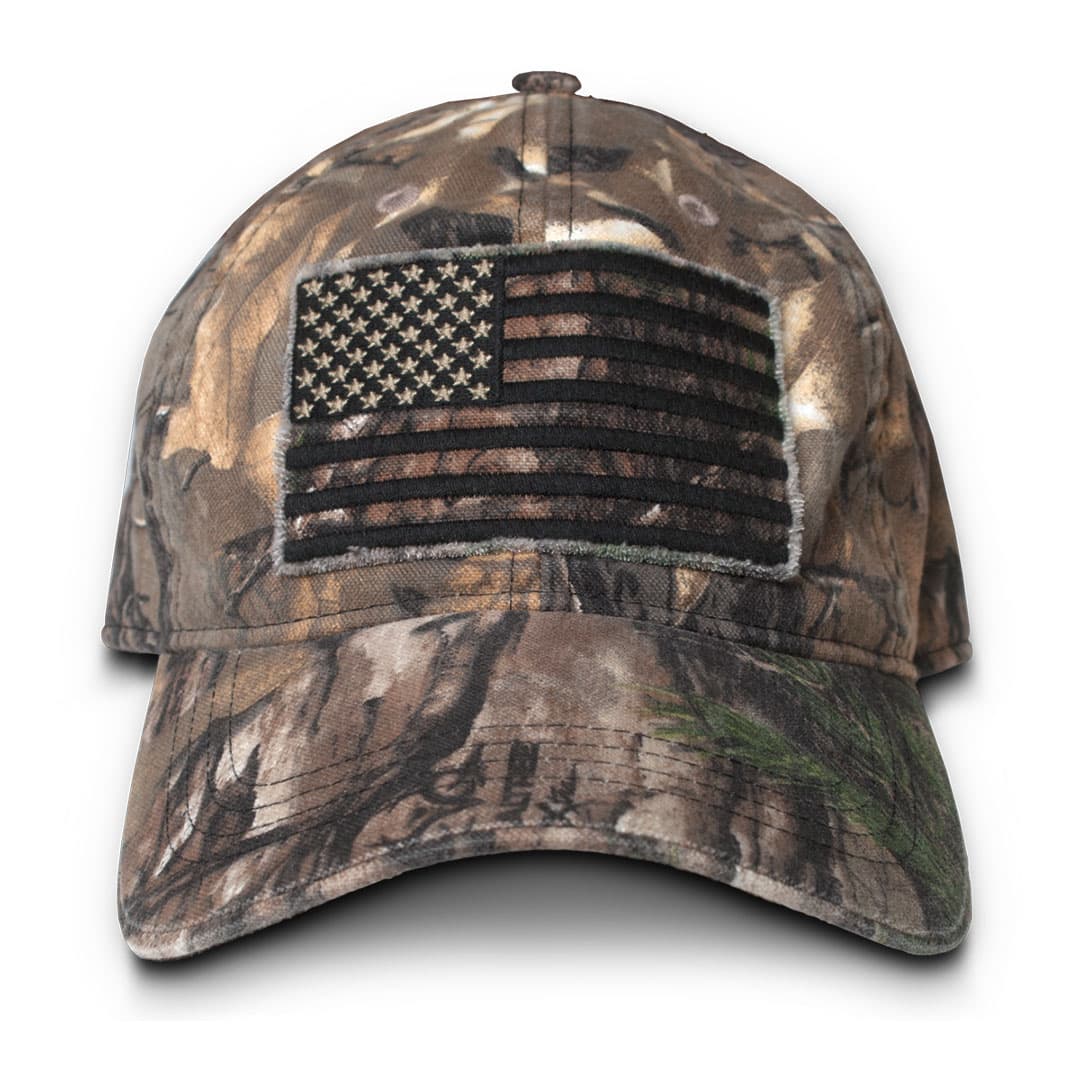 Buck wear smooth operator hat with camo color and camo usa flag