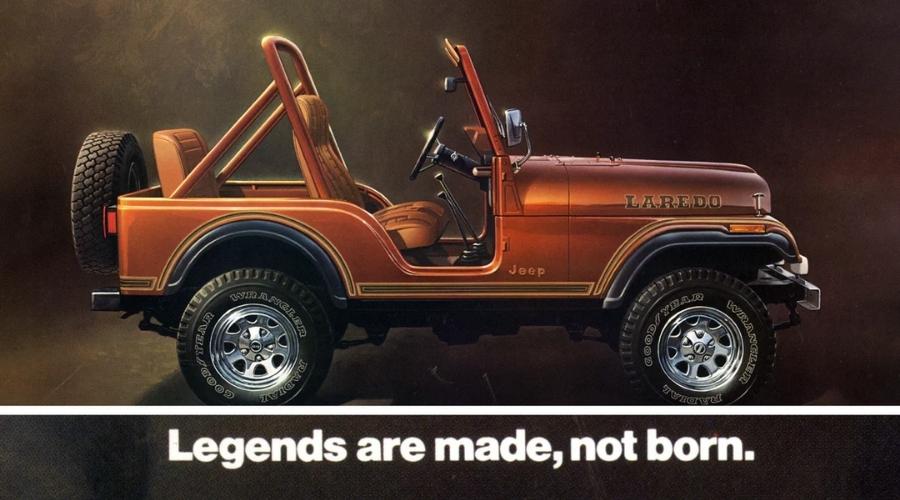 Jeep with a slogan legends are made, not born