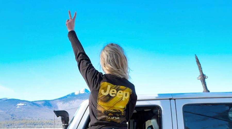 Girl doing the jeep wave