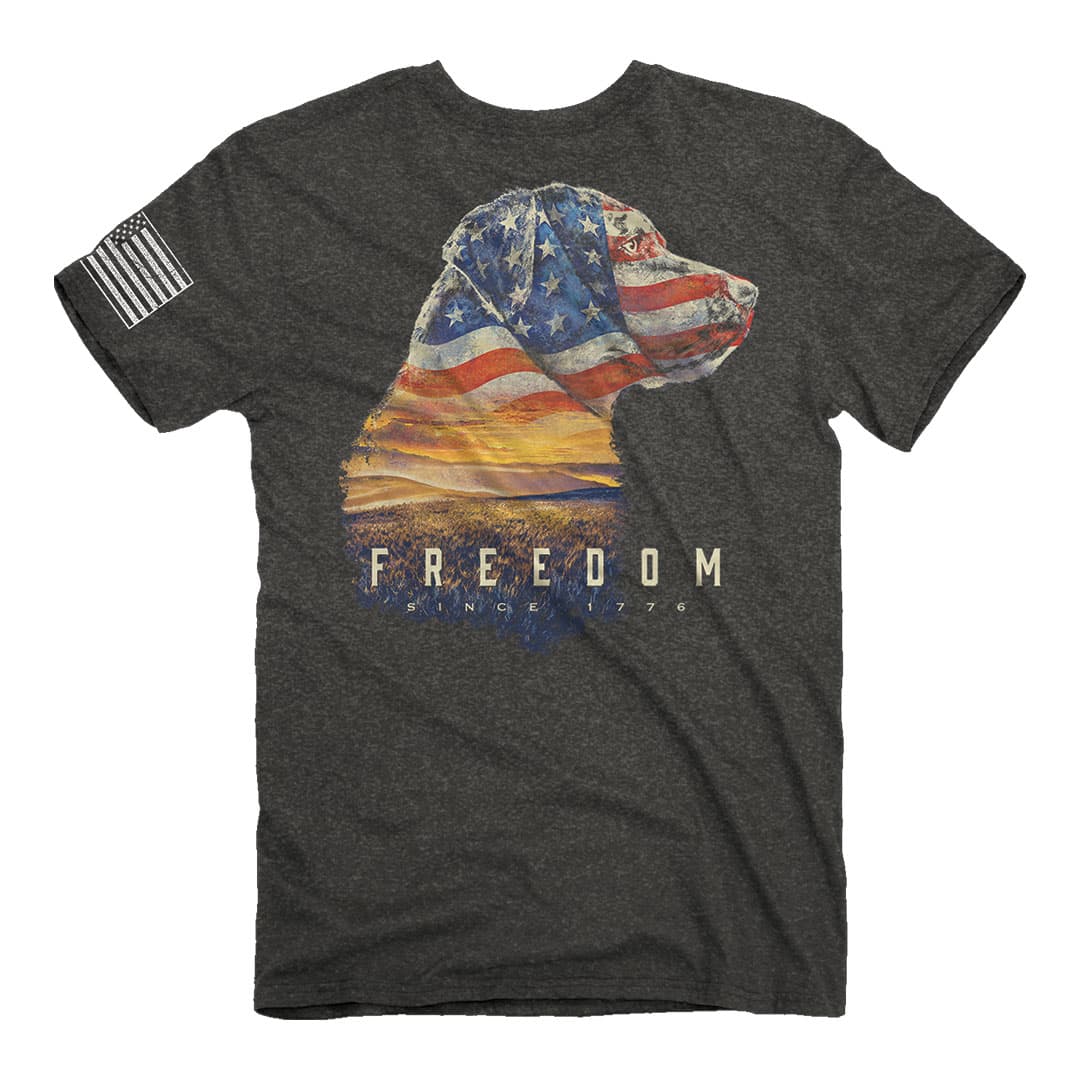 Back of the buck wear freedom lab tee. patriotic shirt.