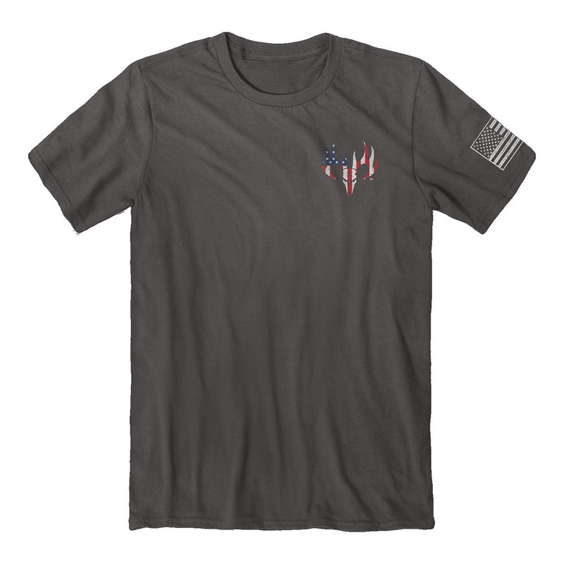 Front of the buck wear usa big foot tee.