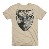 Back of the good boy camo whitetail tee