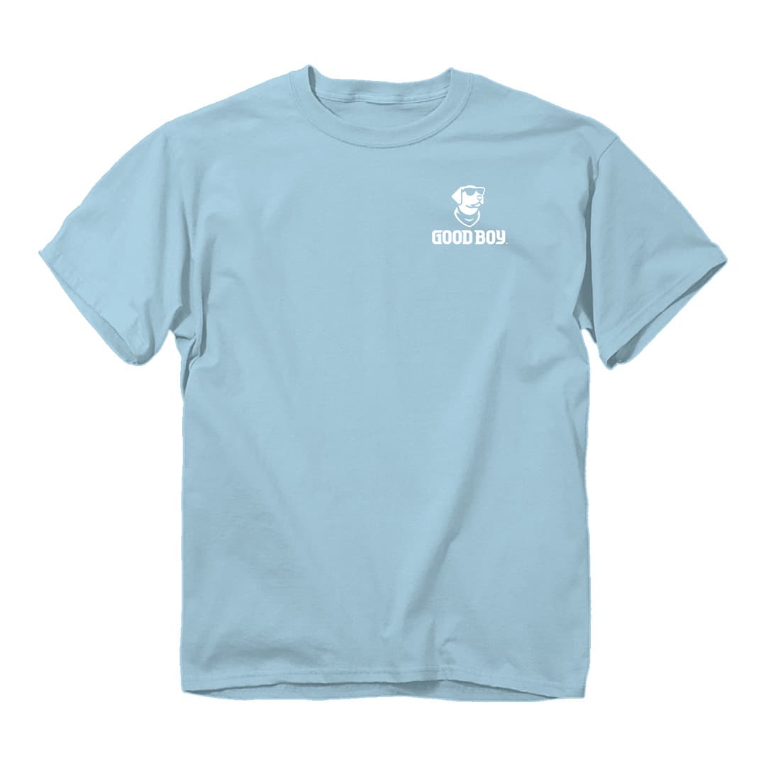 Front of the good boy on duty tee