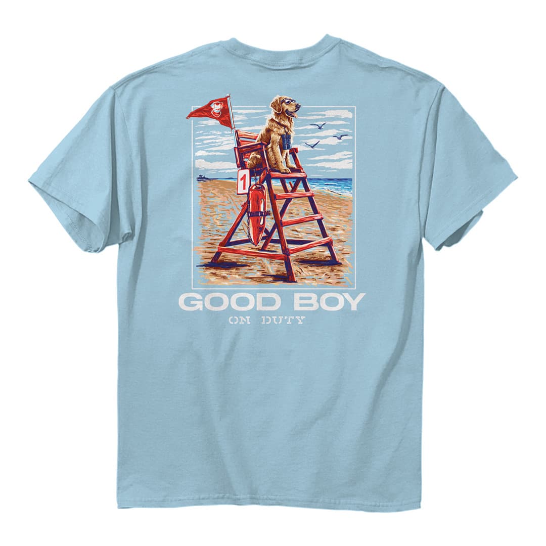 Back of the good boy on duty tee
