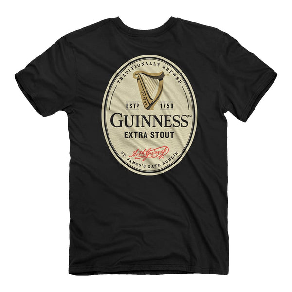 Back of the guinness extra stout label tee