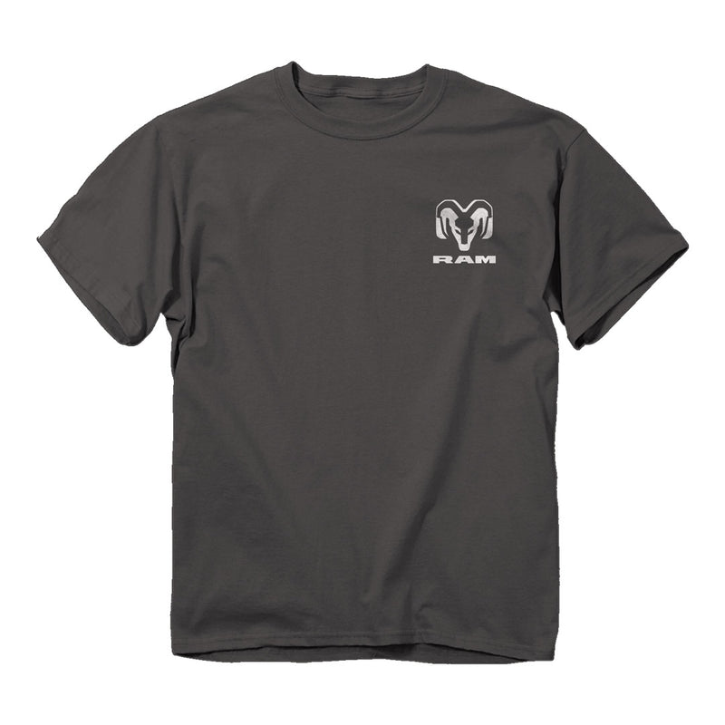 Front of the RAM outlaw camo tee.