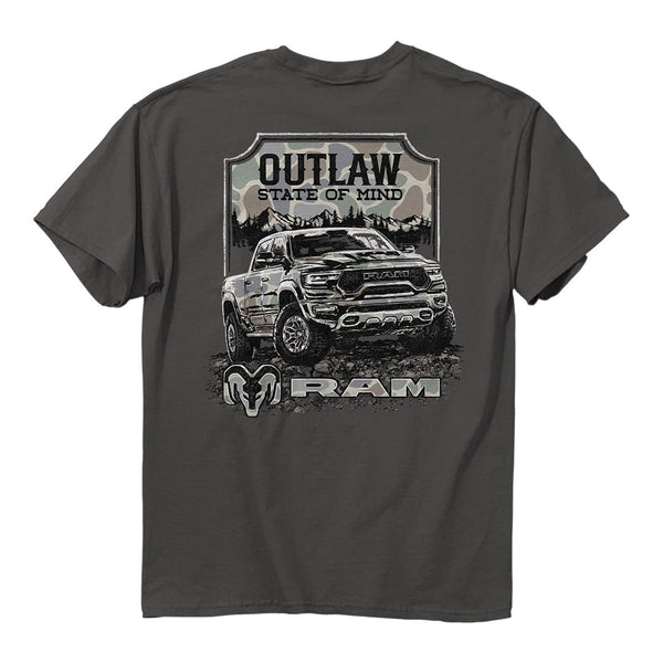 Back of the RAM outlaw camo tee.