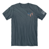 Front of the buck wear deer field USA shirt.