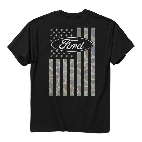 Back of the Ford Logo USA Camo Flag Tee