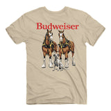 Back of the Budweiser Clydesdale tee featuring a dalmation and two clydesdales.