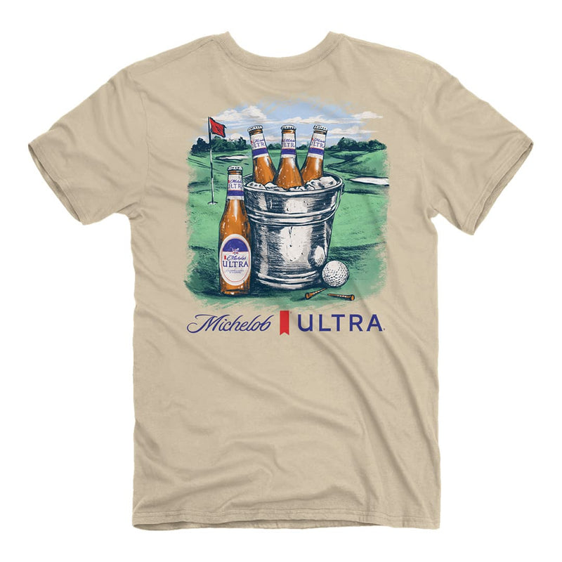 Back of the Golf fore more michelob ultra tee.