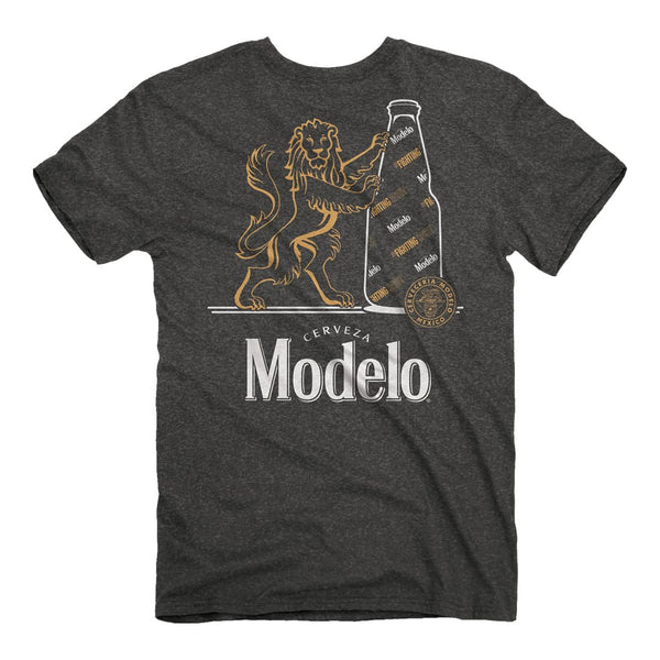 Back of the modelo fighting spirit tee featuring the modelo lion and beer.