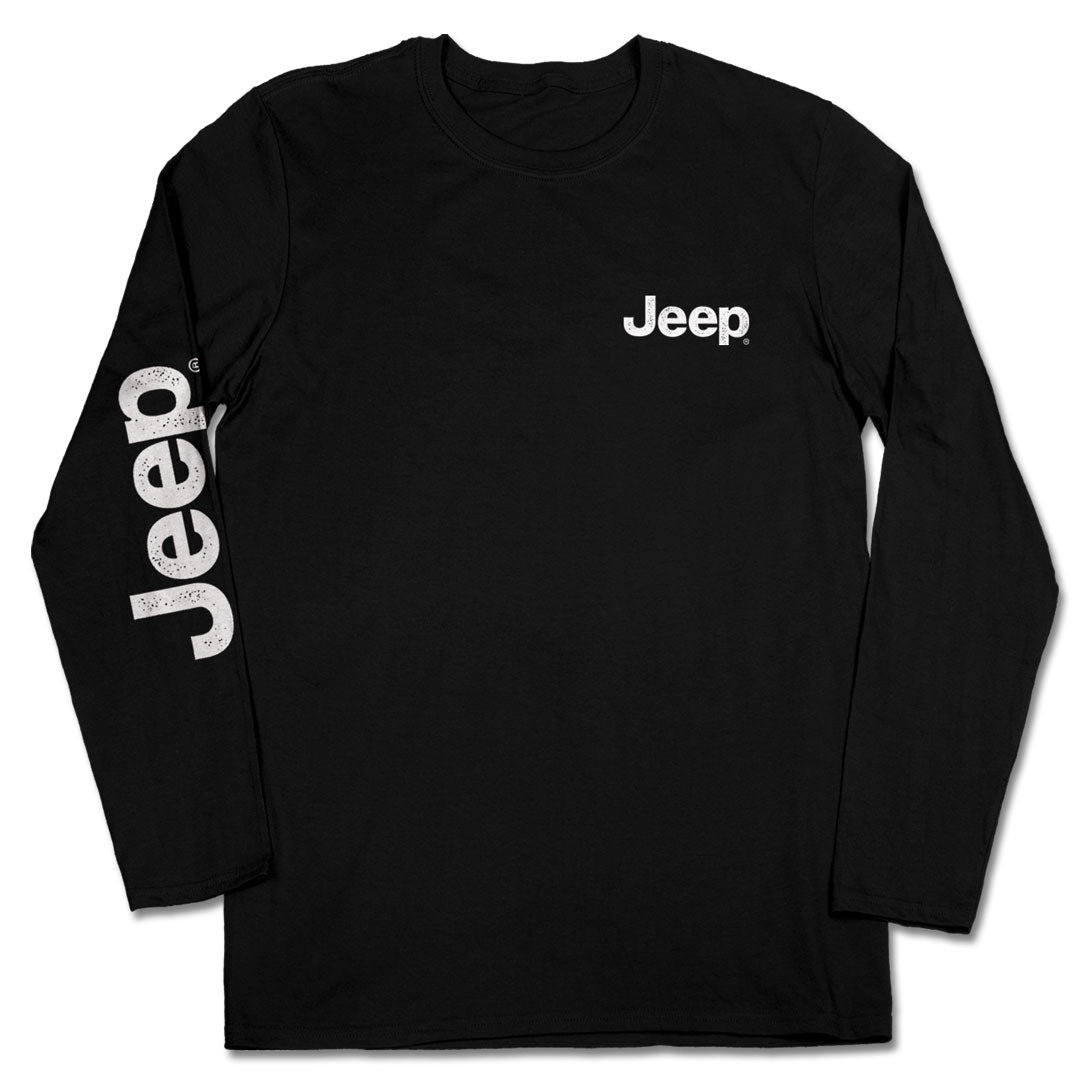 jedco jeep usa rocks black long sleeve shirt front