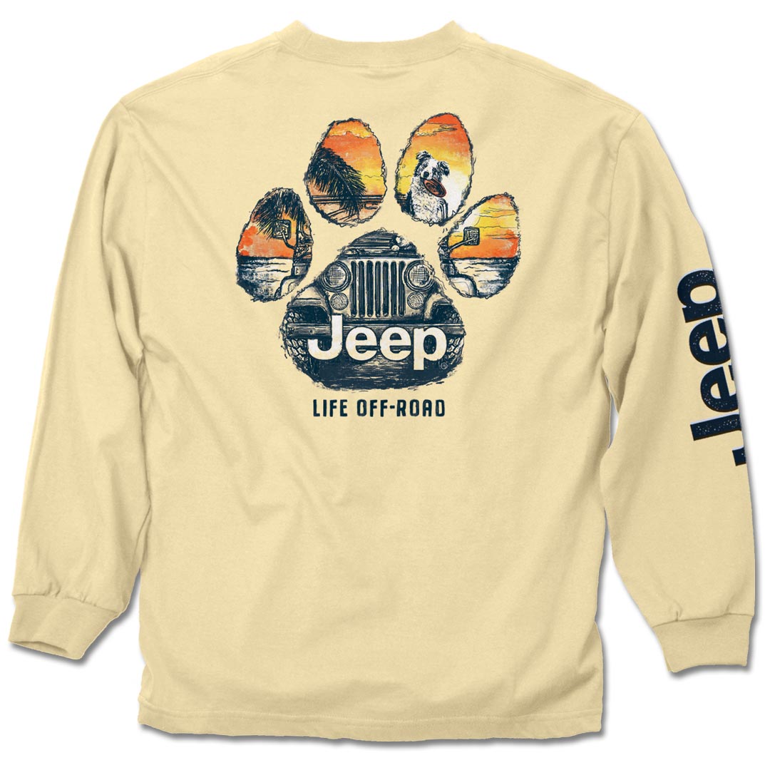 jedco jeep dog paw long sleeve t-shirt back