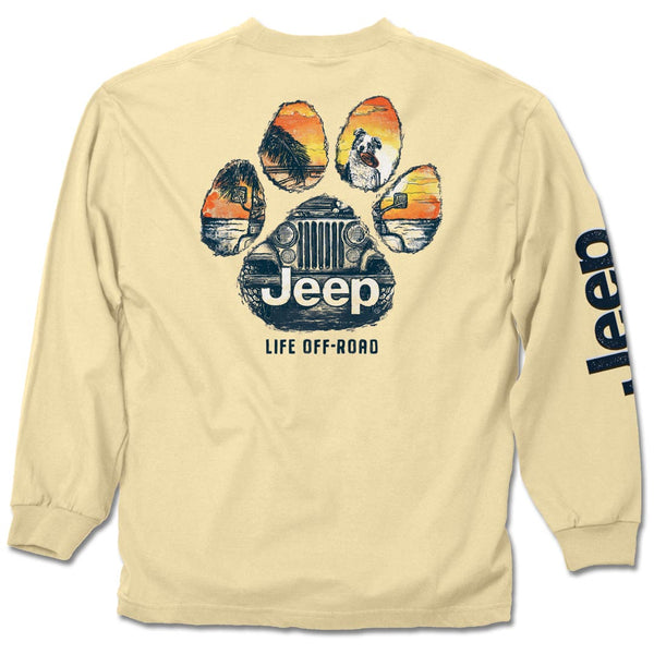 jedco jeep dog paw long sleeve t-shirt back