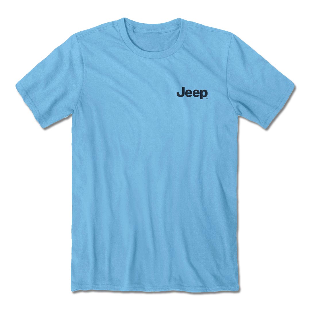 jedco jeep wrangler beach duck and dog t-shirt front