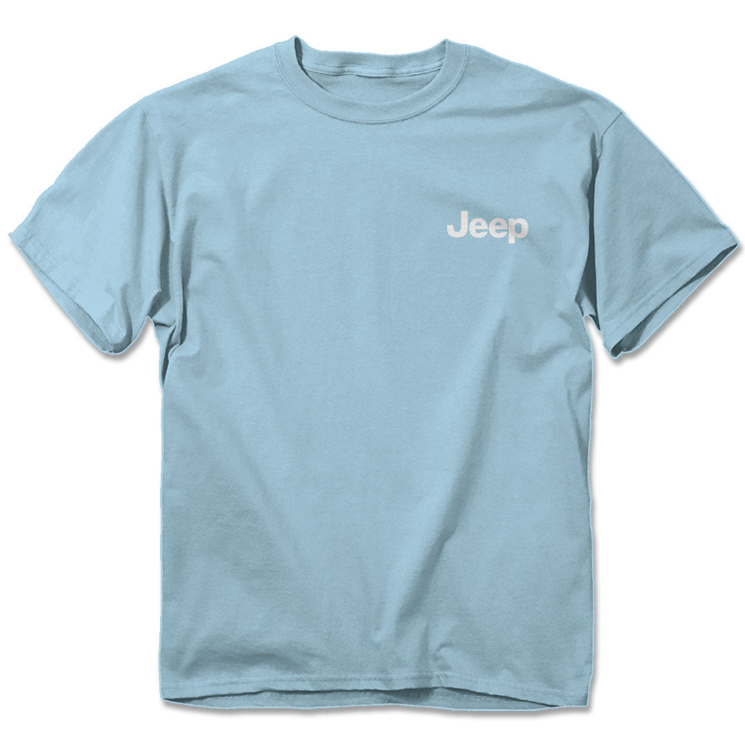 Front of the Jeep American Coast Tee. Jeep patch on upper left chest.