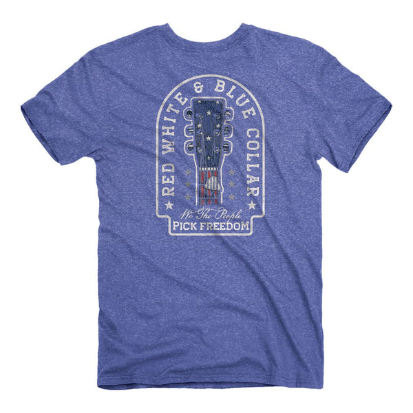 jedco red white and blue collar guitar t-shirt back