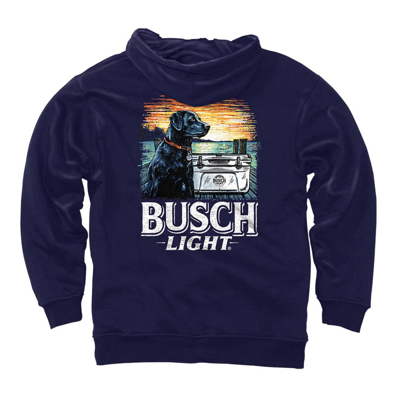 Back of the busch light dog cooler hoodie