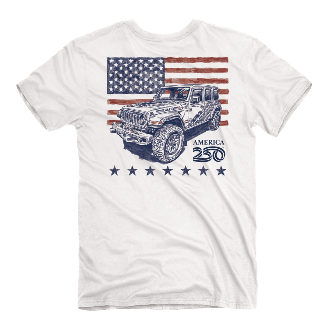 Back of the Jeep x America 250 - USA Rubicon T-Shirt
