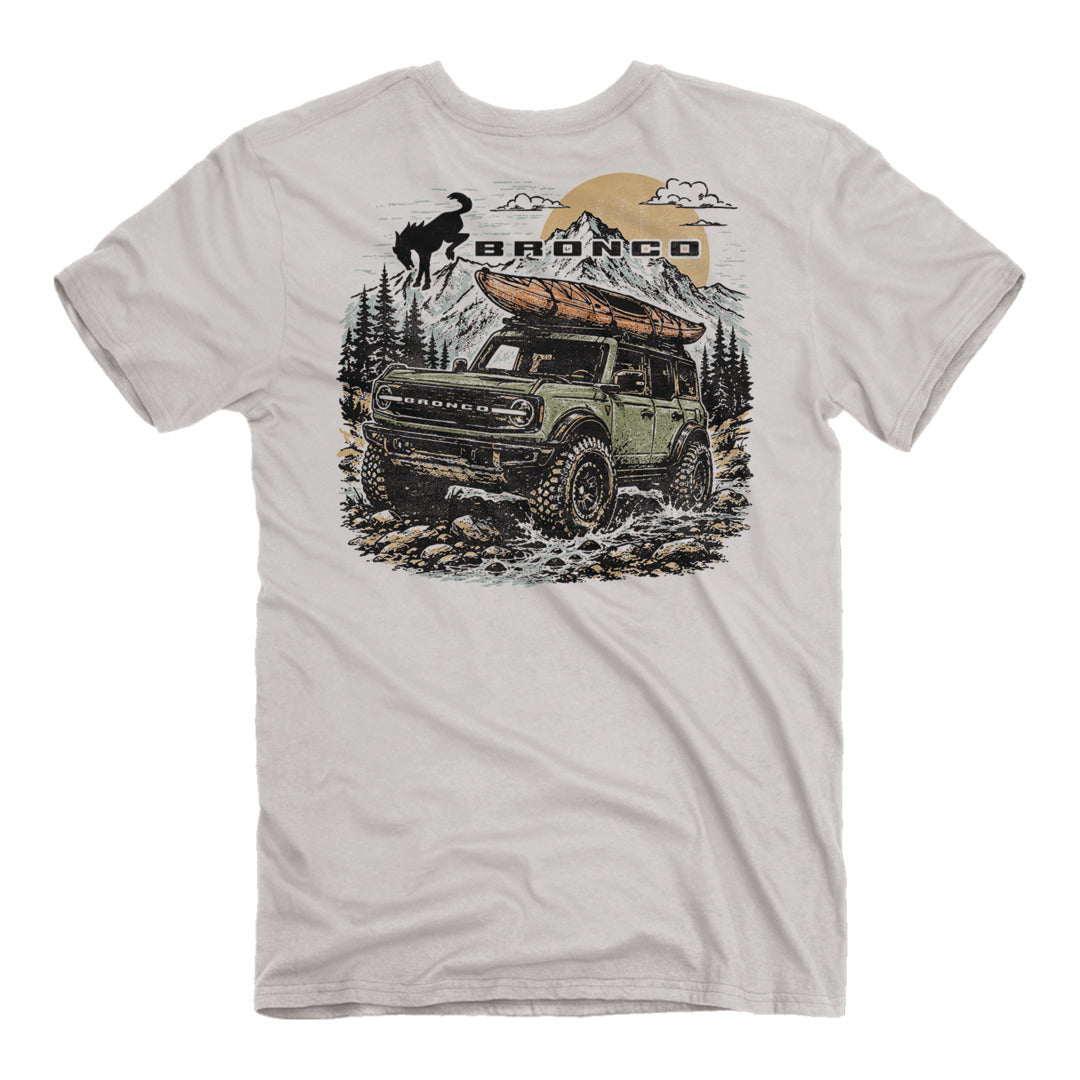 Back of Ford Bronco Off-Road Mountain T-Shirt