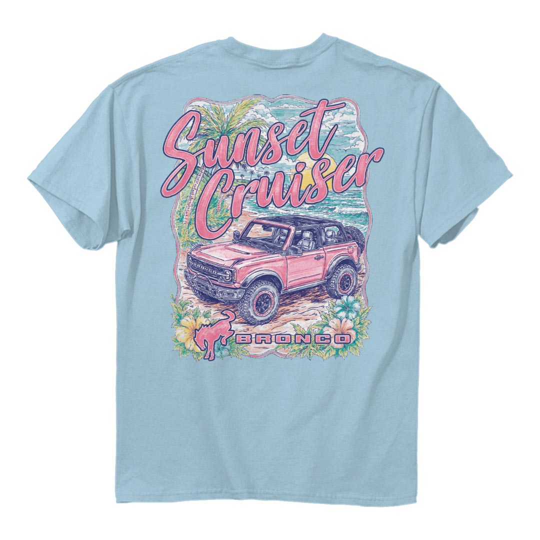 Back of Bronco Sunset Cruiser T-Shirt