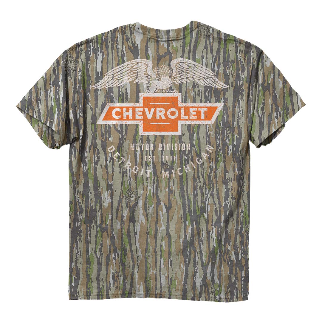 Back of the Chevrolet - Camo Logo Eagle Camo T-Shirt
