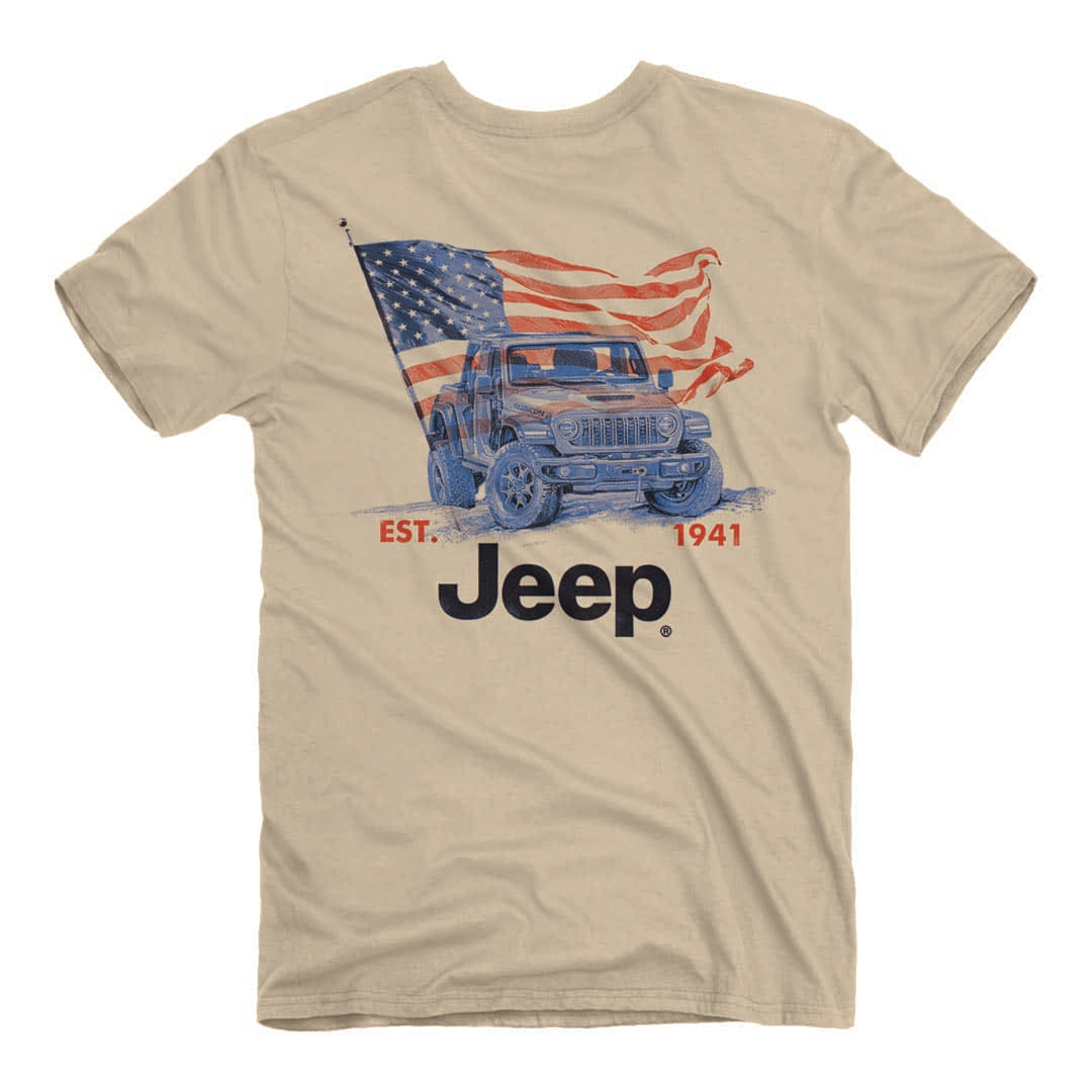 Back of the Jeep - American Flag T-Shirt
