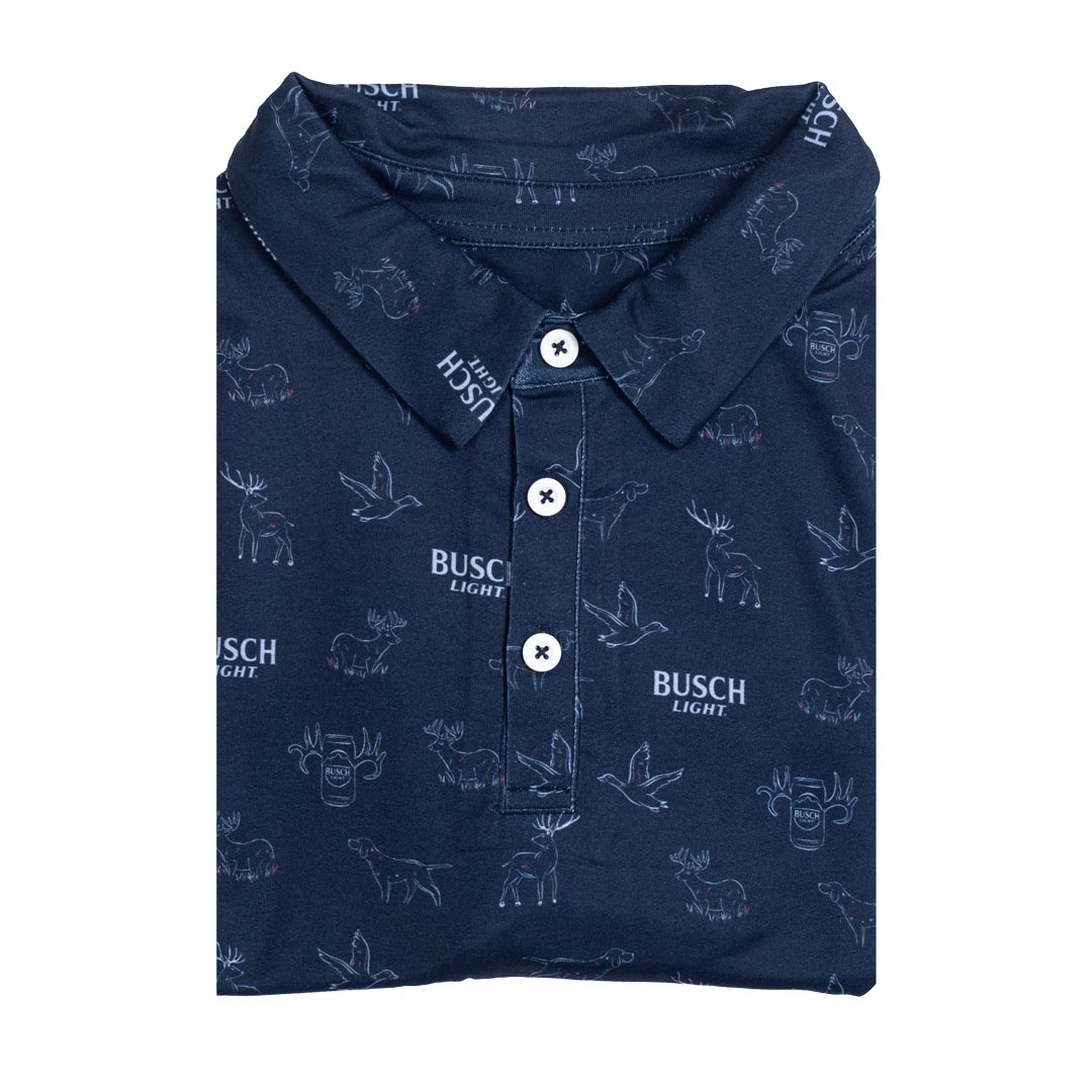 Front of the Busch Light - Repeat Navy Polo