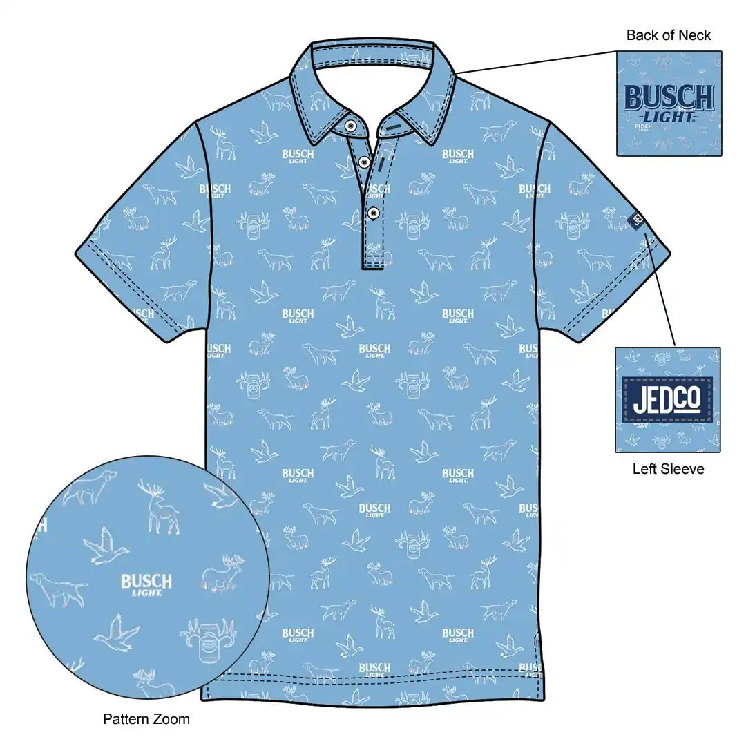 Detailed composition of the Busch Light - Repeat Light Blue Polo