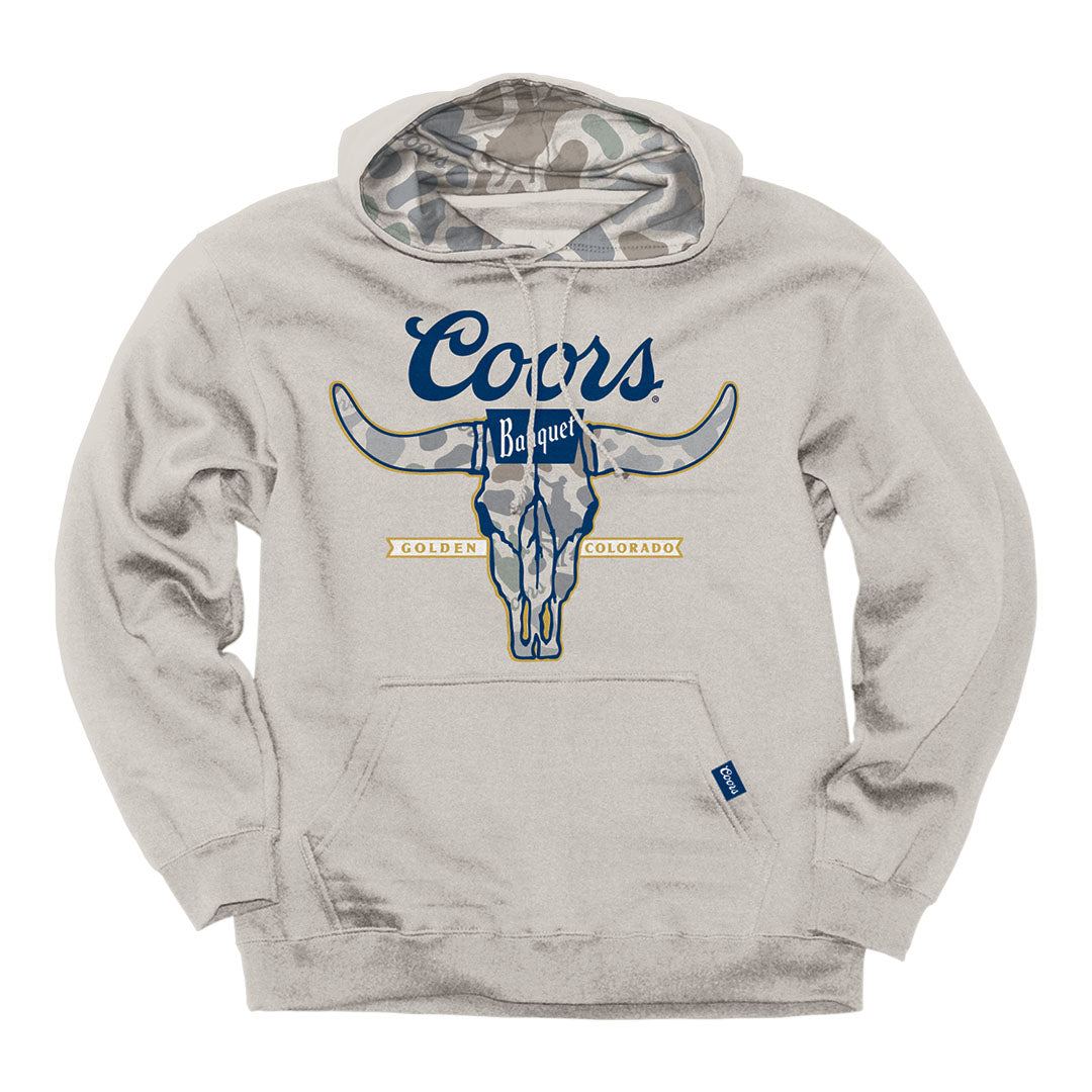 Front of the coors skull camo cowboy hoodie