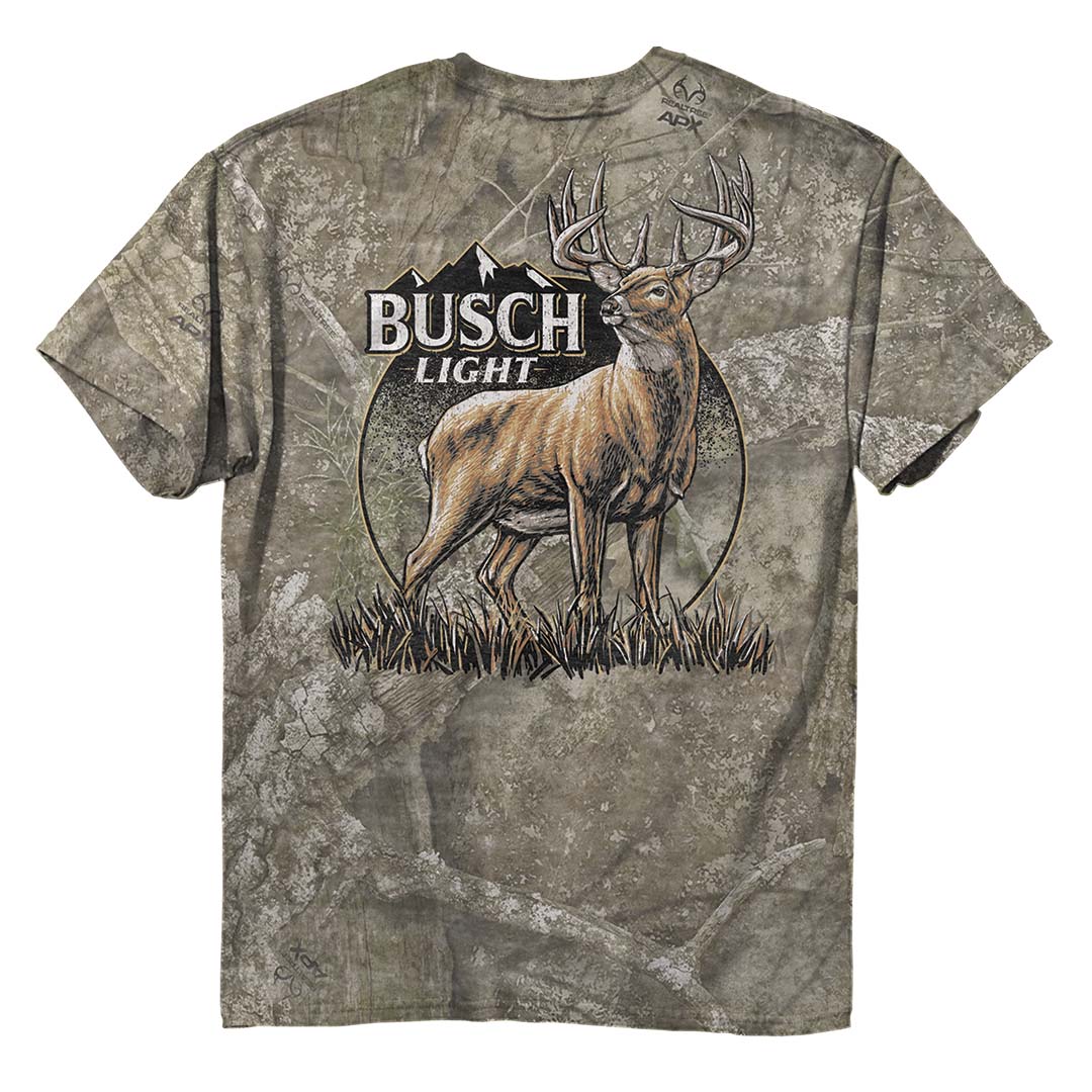Back of the Busch Light - Camo Buck T-Shirt