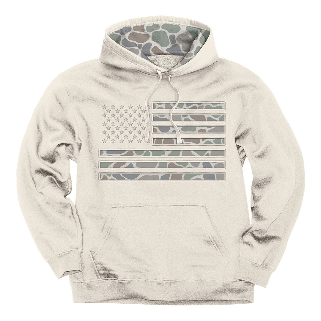 Front of the Buck Wear - Camo USA Flag Hoodie