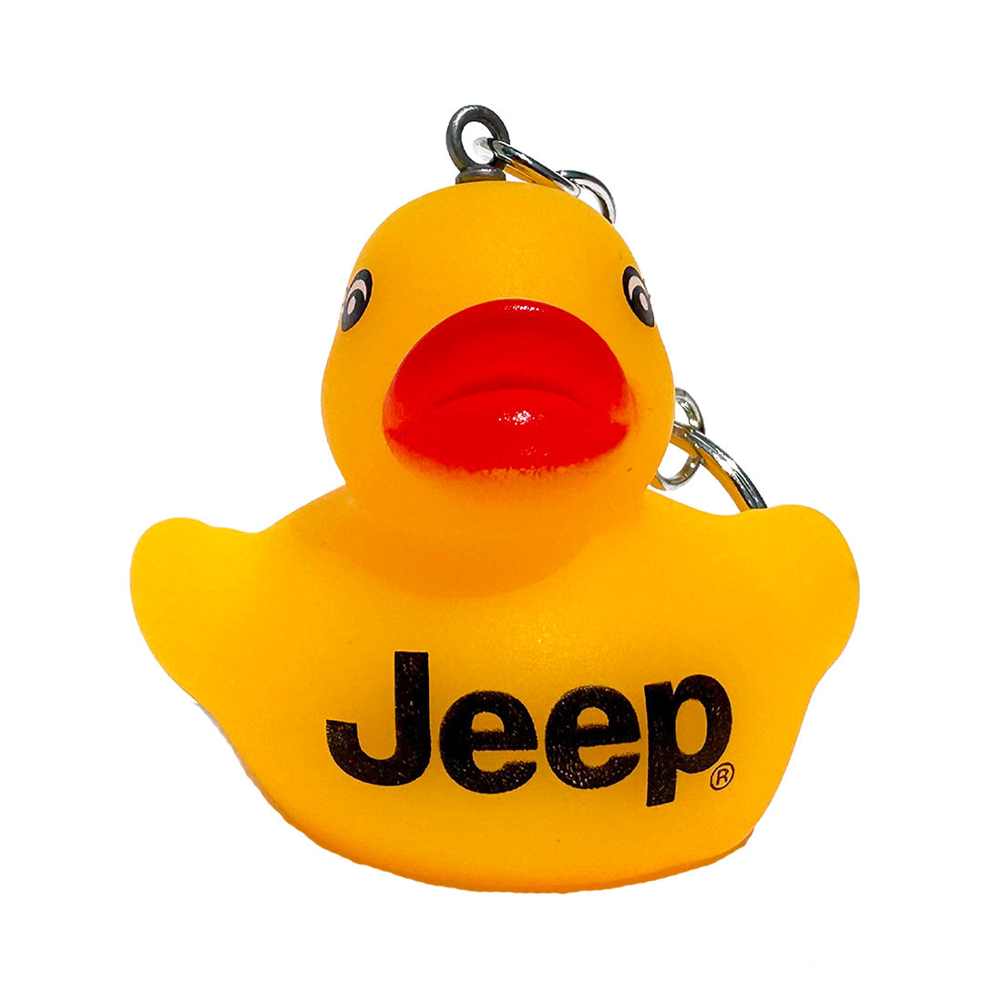 Yellow Jeep duck keychain
