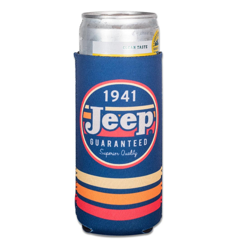 jeep slim tall can holder with vintage jeep design