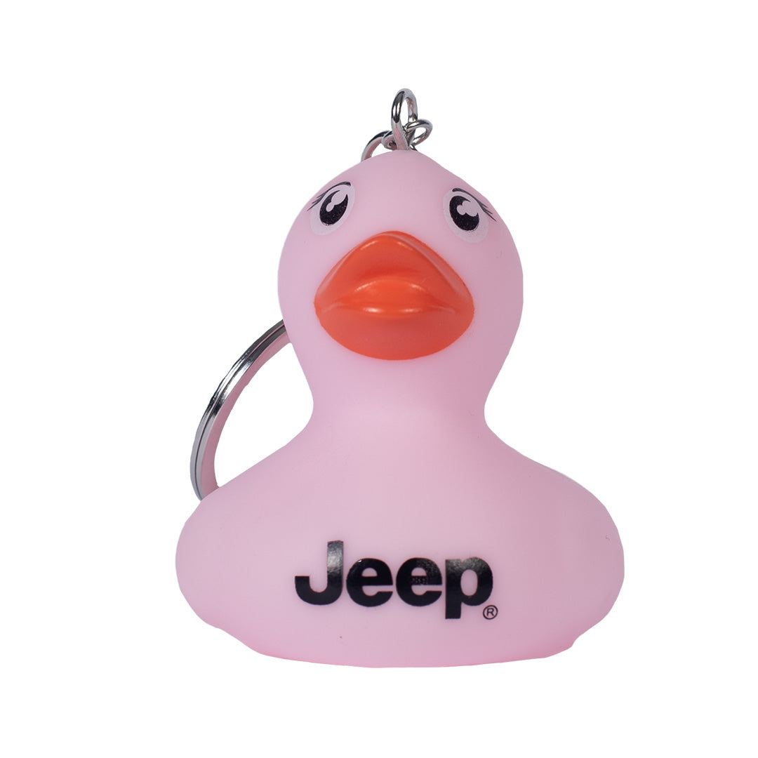 Pink Jeep duck keychain