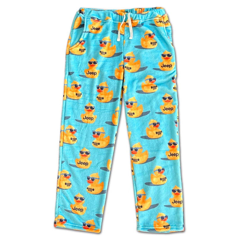 Jeep Duck Fuzzy Lounge Pants blue with yellow ducks