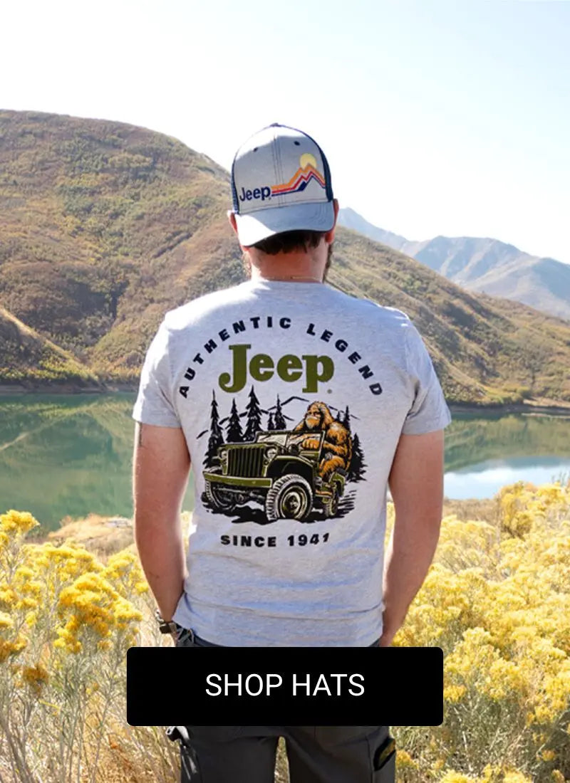 Man wearing a jeep hat and jeep tee