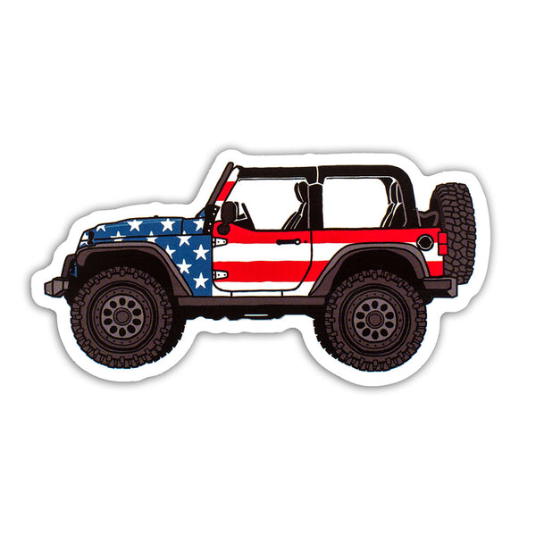Jeep USA Flag Sticker JEDCo